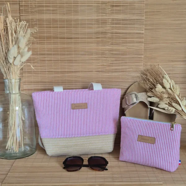 Trousse triangle, trousse de toilette, trousse de voyage, rangement make up, Johanna Créations, Artisanat, Fait main, Challain la Potherie, Anjour, France