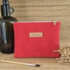 Trousse plate rouge Trousse plate velours côtelé rouge tomate – sur le site Johanna Créations